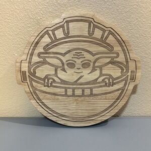 Star Wars Mandalorian Grogu Wood Serving Cheese‎ Cutting Charcuterie Board Gift